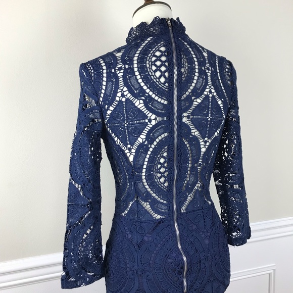 SHEIN | Navy Blue Crochet Mini Dress - Picture 5 of 7